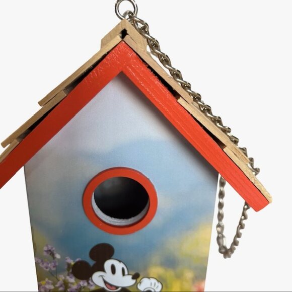 Disney Mickey Mouse Orange Blue Wooden Birdhouse - Viral Tiktok - 9-1/4" Tall - Picture 8 of 15